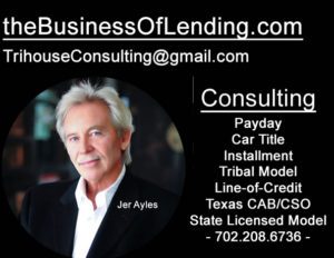 Consulting: How to start a payday loan business, an installment loan business, a car title loan business...
