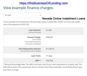 Example Nevada Installment Loans