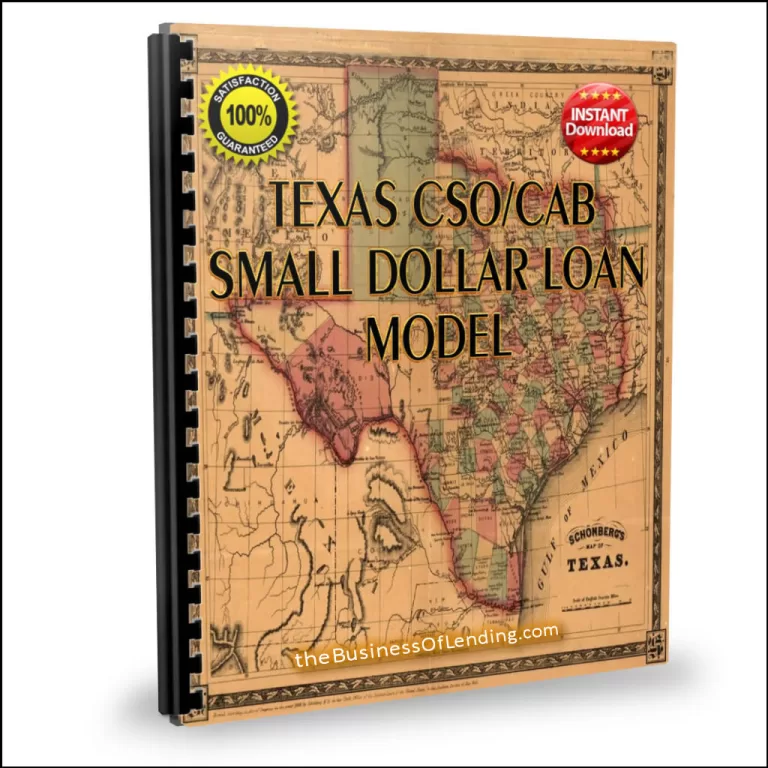 Texas CAB-CSO Consumer Loan Business