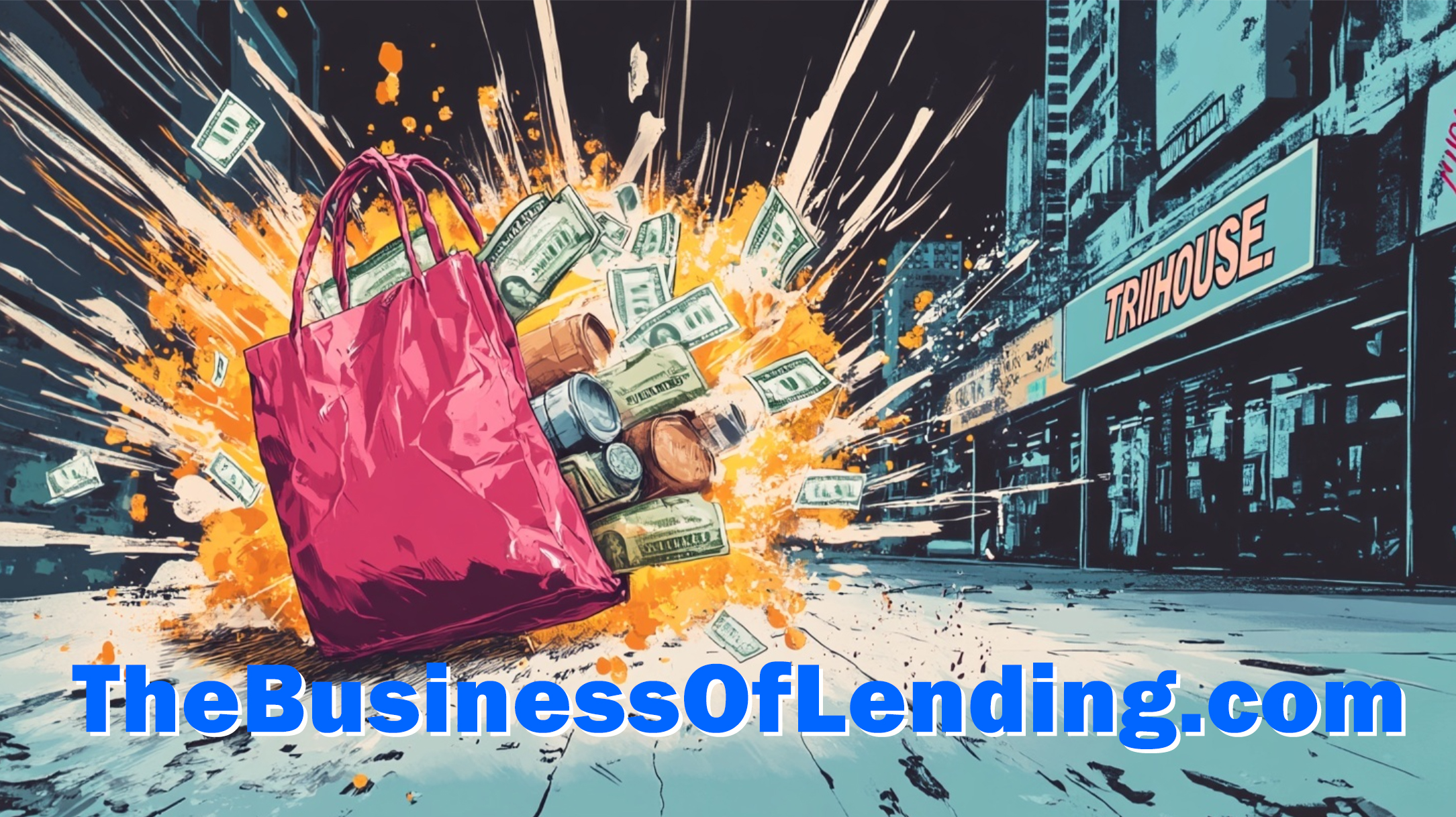 Installment loan business startup concept with grocery bag and cash