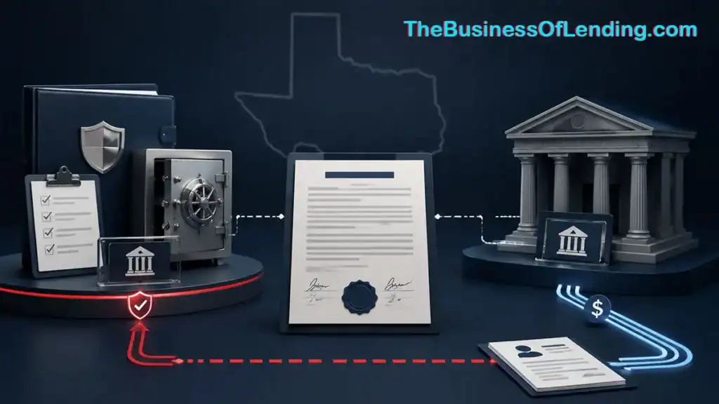 Texas CAB third-party lender agreement structure showing the CAB and Lender split