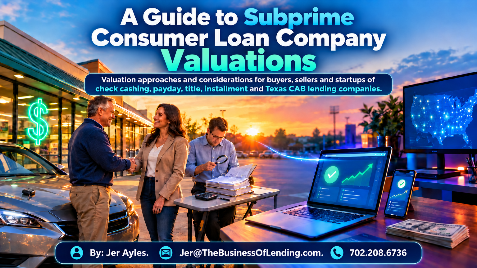 A Guide to Consumer Loan Company Valuations Ver. 10 cover, payday title installment check cashing and Texas CAB stores
