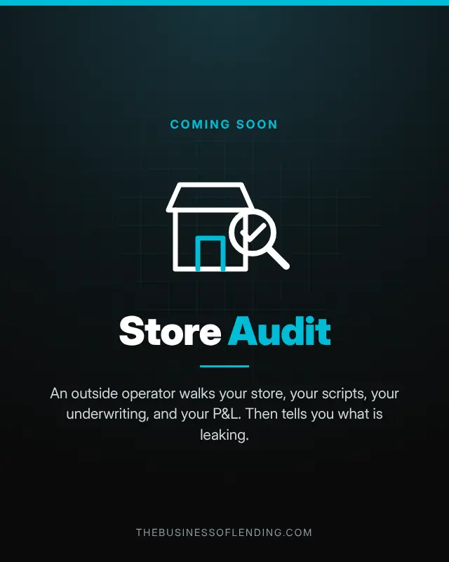 Store Audit, coming soon: an outside operator reviews your store, scripts, underwriting, and P&L
